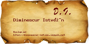 Diminescur István névjegykártya